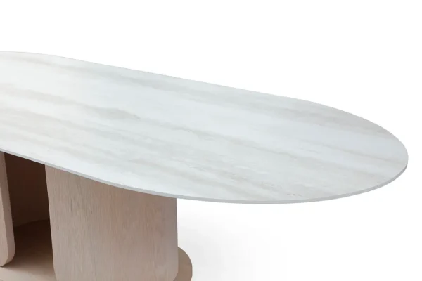 T9008C table with travertine-like sintered stone top