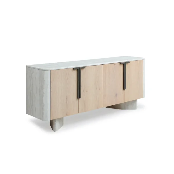 G9035 buffet cabinet with Oak and Marble Texture