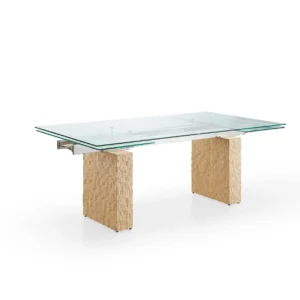 T2611G extendable table with glass top in unextended situation