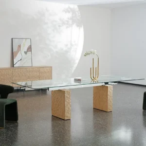 T2611G modern glass table with chairs unit