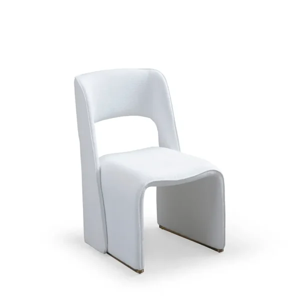 B2403 Fully Upholstered Linen Blend Dining Chairs with Straight Back & Metal-Accented Legs - No Assembly Required