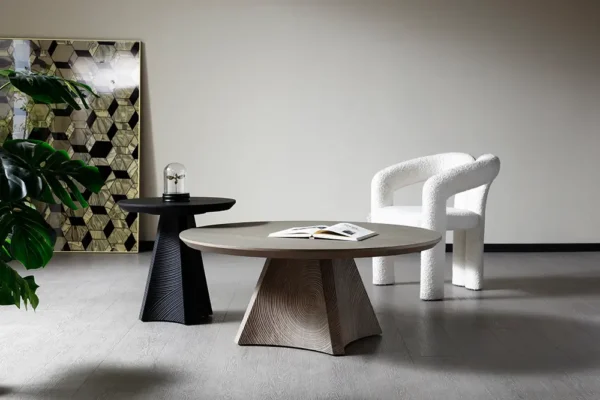 CT2368 coffee table 35.4" Round White Oak Coffee Table