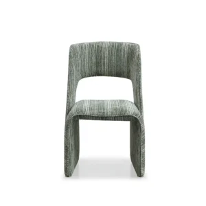 B2403-dining chair in green fabric front view