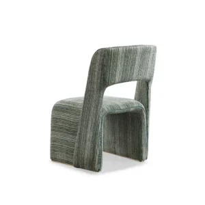 B2403-dining chair in green fabric back view