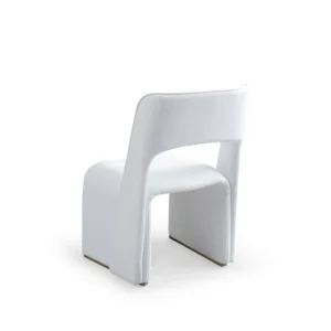 B2403-dining chair in white fabric back view