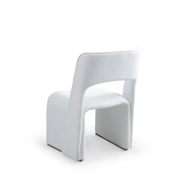 B2403-dining chair in white fabric back view