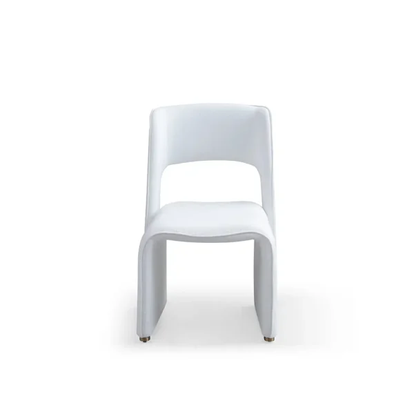 B2403-dining chair in white fabric front view