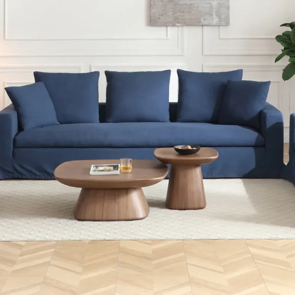 ET8108-17.9" Wood Living Room Table Set, Square Side Table, Fully-assembled