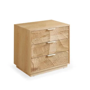 N2418 night stand-oak with carved pannel