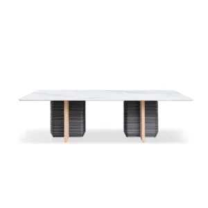 T9097C Modern 78-Inch Dining Table with Snowy Veined Sintered Stone