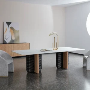 T9097C T9097C Modern 78-Inch Dining Table with modern dining chairs