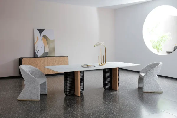 T9097C T9097C Modern 78-Inch Dining Table with modern dining chairs