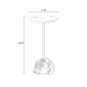 Round Wood Top End Table line drawing
